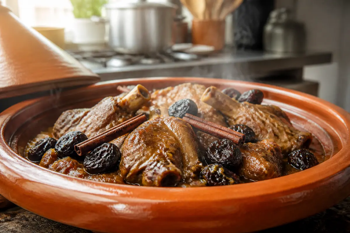 Tajine aux pruneaux et agneau : Recette fondante aux amandes grillées